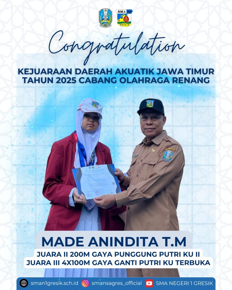 🏊‍♀️ Prestasi Membanggakan! Made Anindita T.M Harumkan Nama Sekolah di Kejuaraan Daerah Akuatik Jawa Timur 2025 🌟